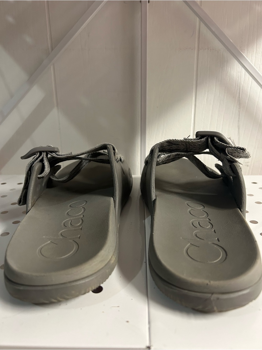 Chaco Gray Patterned Strap Slide Sandals - Picture 3 of 3